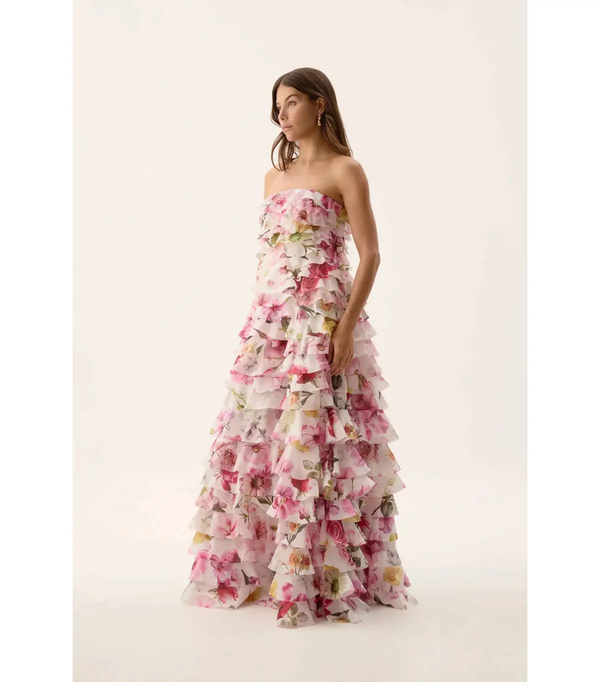 Aje Fleur Pleated Maxi Gown in Collage Floral Size AU 4 - Image 2