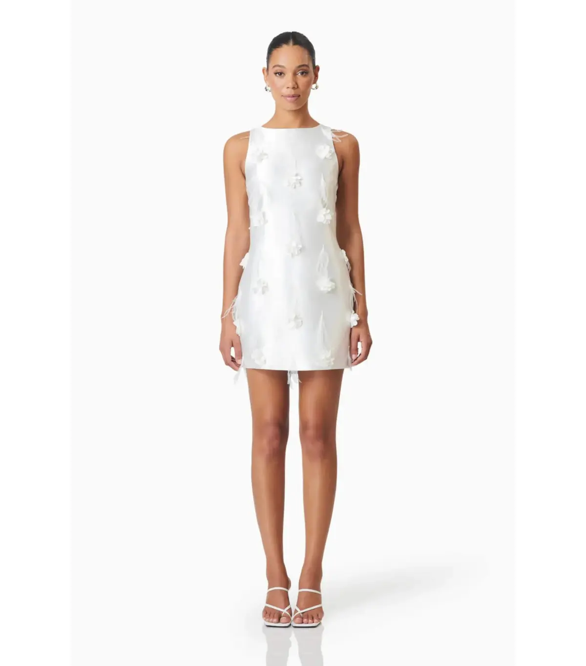 Elliat Lunaria Satin Mini Dress in White Size AU 10 - Image 1