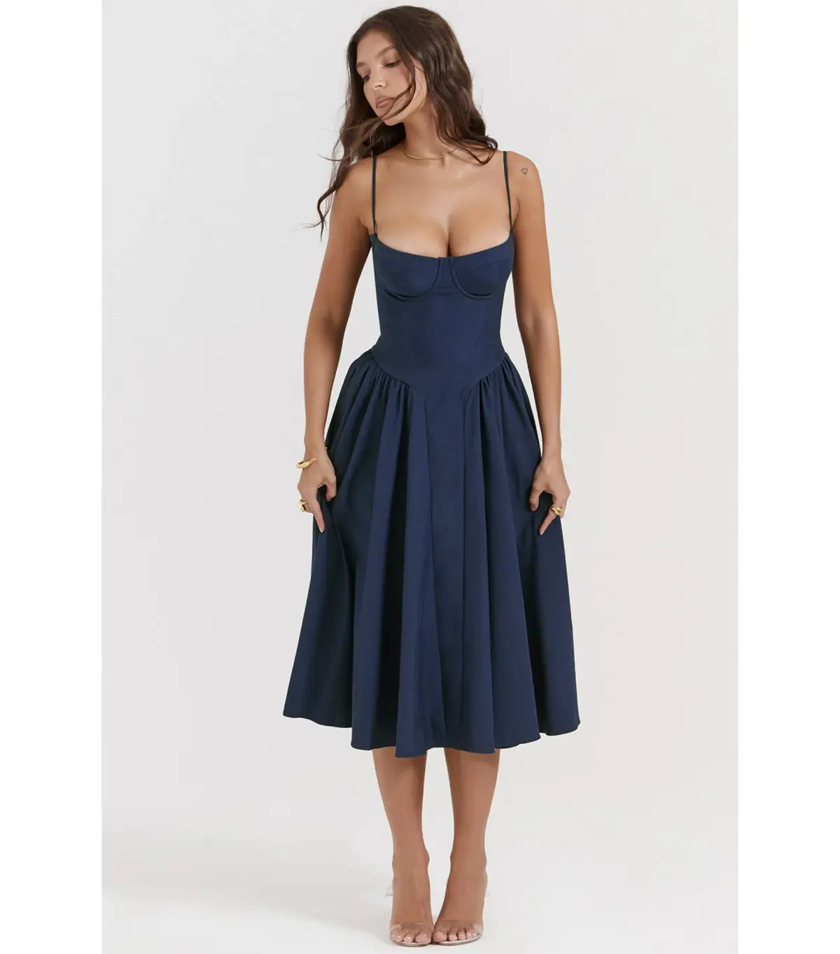 House Of CB Samaria Corset Sundress French Navy Size AU 6  - Image 2