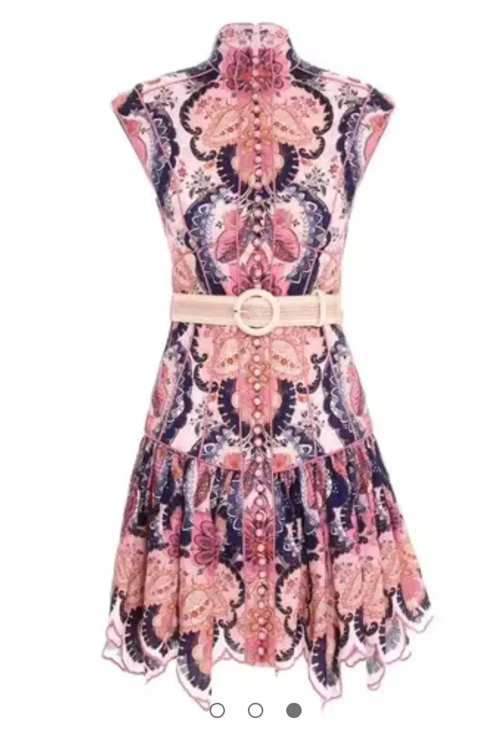 ZIMMERMAN LAUREL FLARED MINI DRESS FLORAL SIZE 0/ AU 8  - Image 2