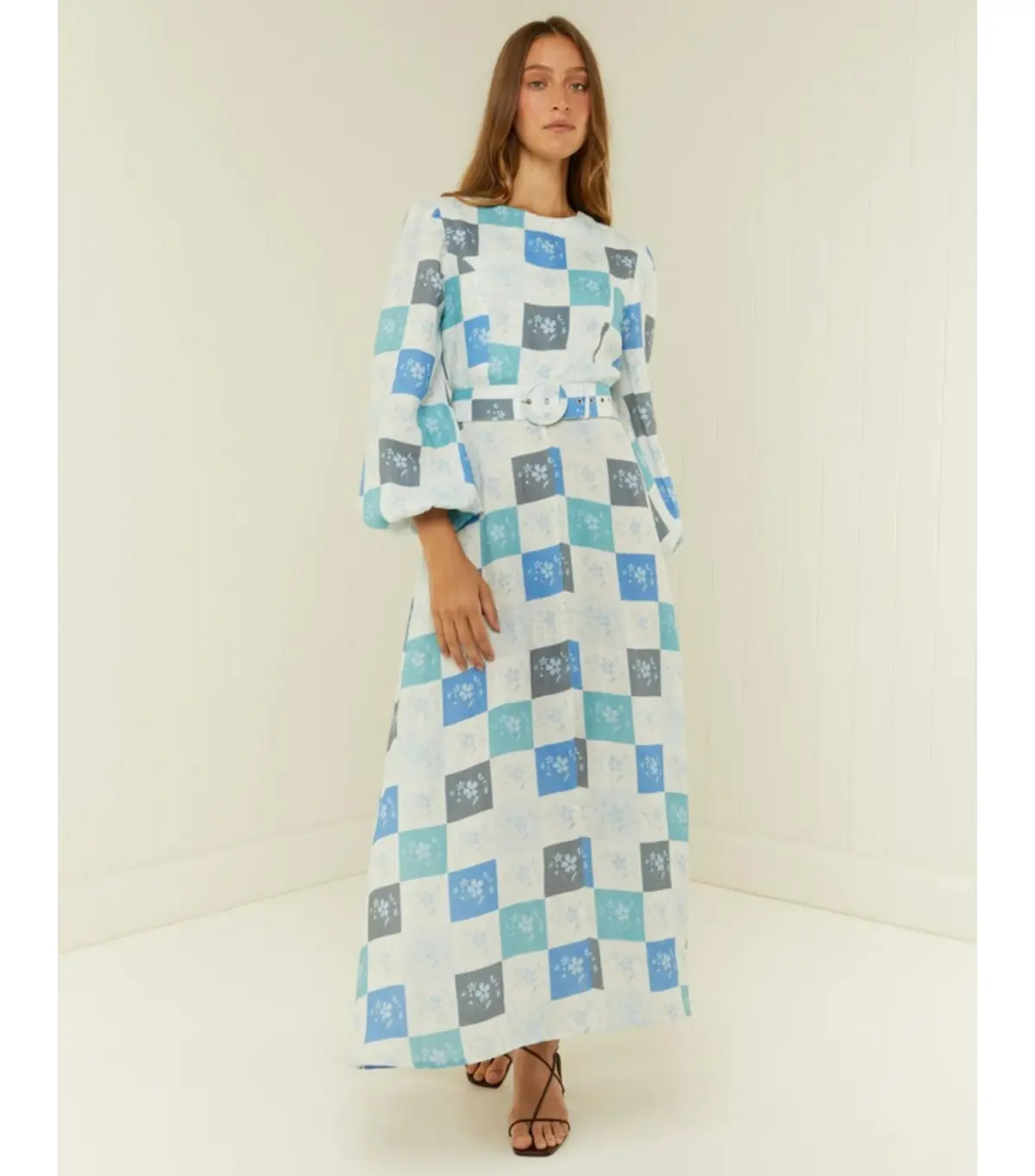 Palm Noosa Melrose Maxi Dress Blue Tile Size AU 14  - Image 1
