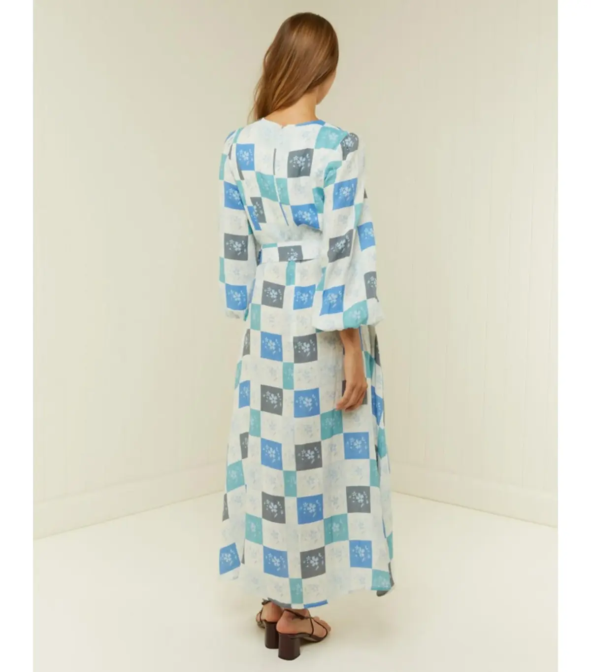 Palm Noosa Melrose Maxi Dress Blue Tile Size AU 14  - Image 3