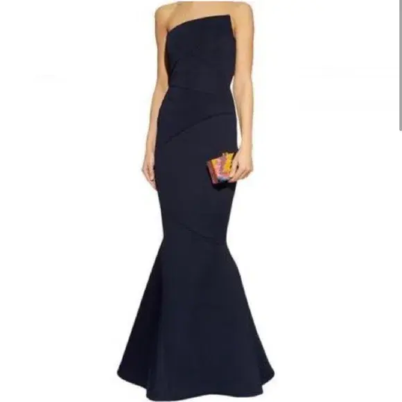 Rachel Gilbert Adelia Strapless Maxi Gown Navy Size 6  - Image 4