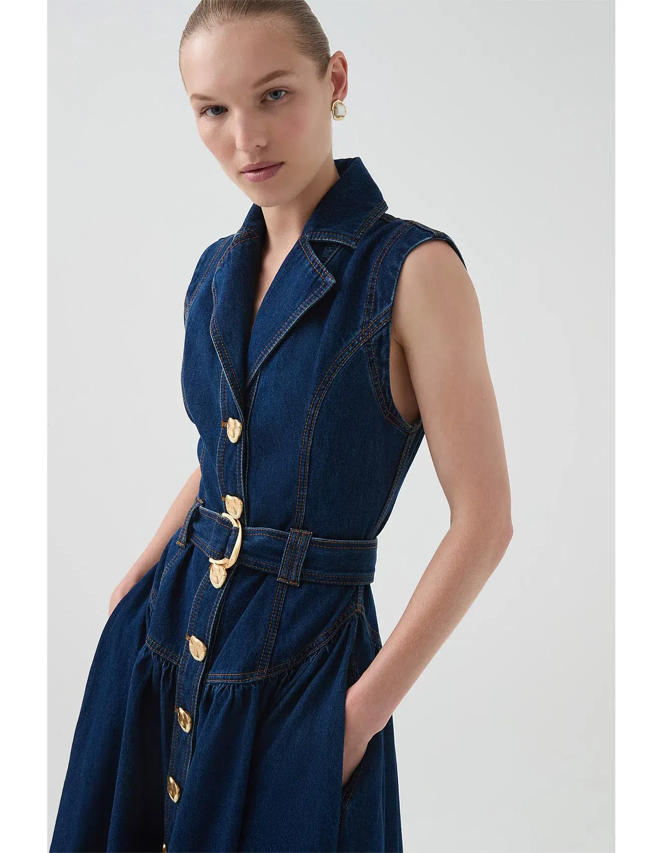 Aje Elena Denim Dress - Image 1