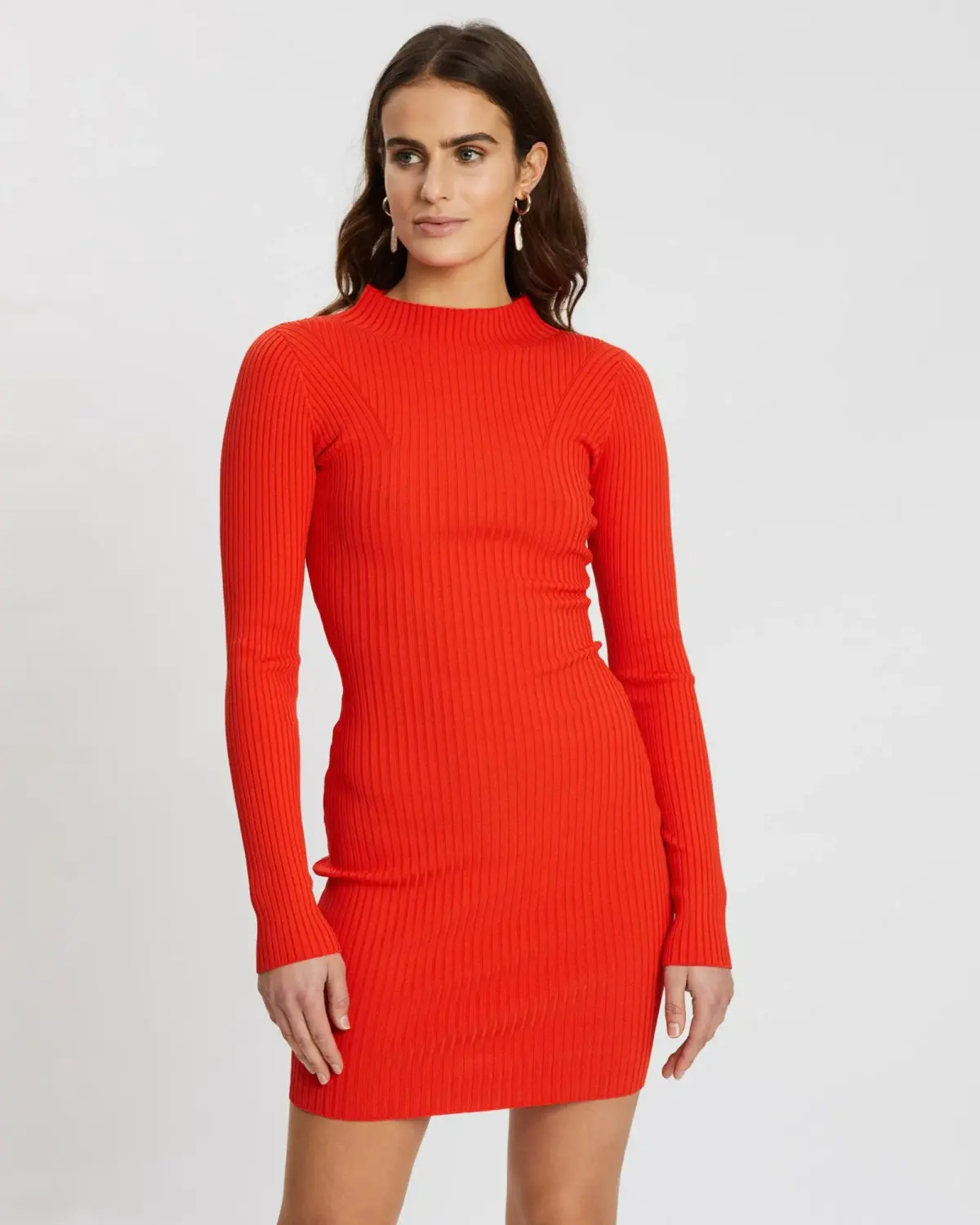 Bec & Bridge Chichi Knit Mini Dress Red Size AU 8 - Image 2