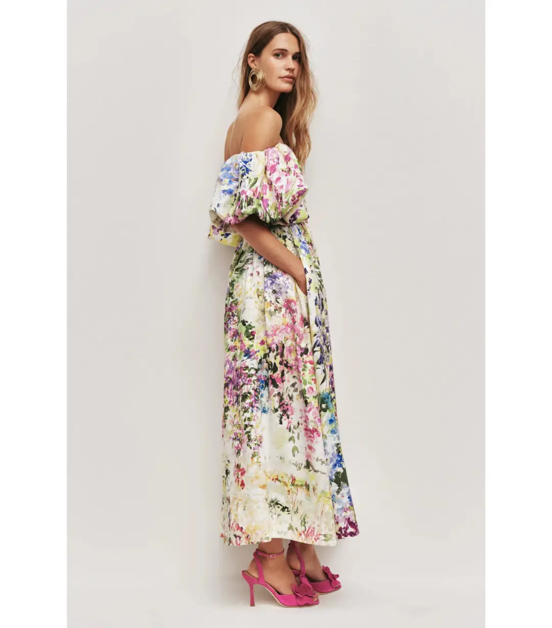Aje Adina Floral Midi Dress Lavandula Size AU 14 for rent on The Volte - main image