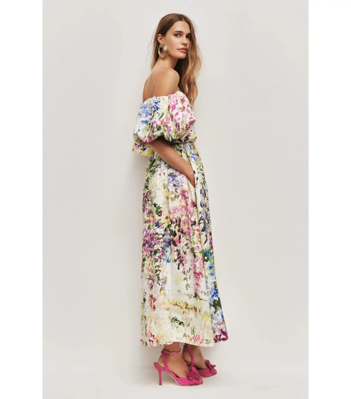 Aje Adina Floral Midi Dress Lavandula Size AU 14 - Image 3