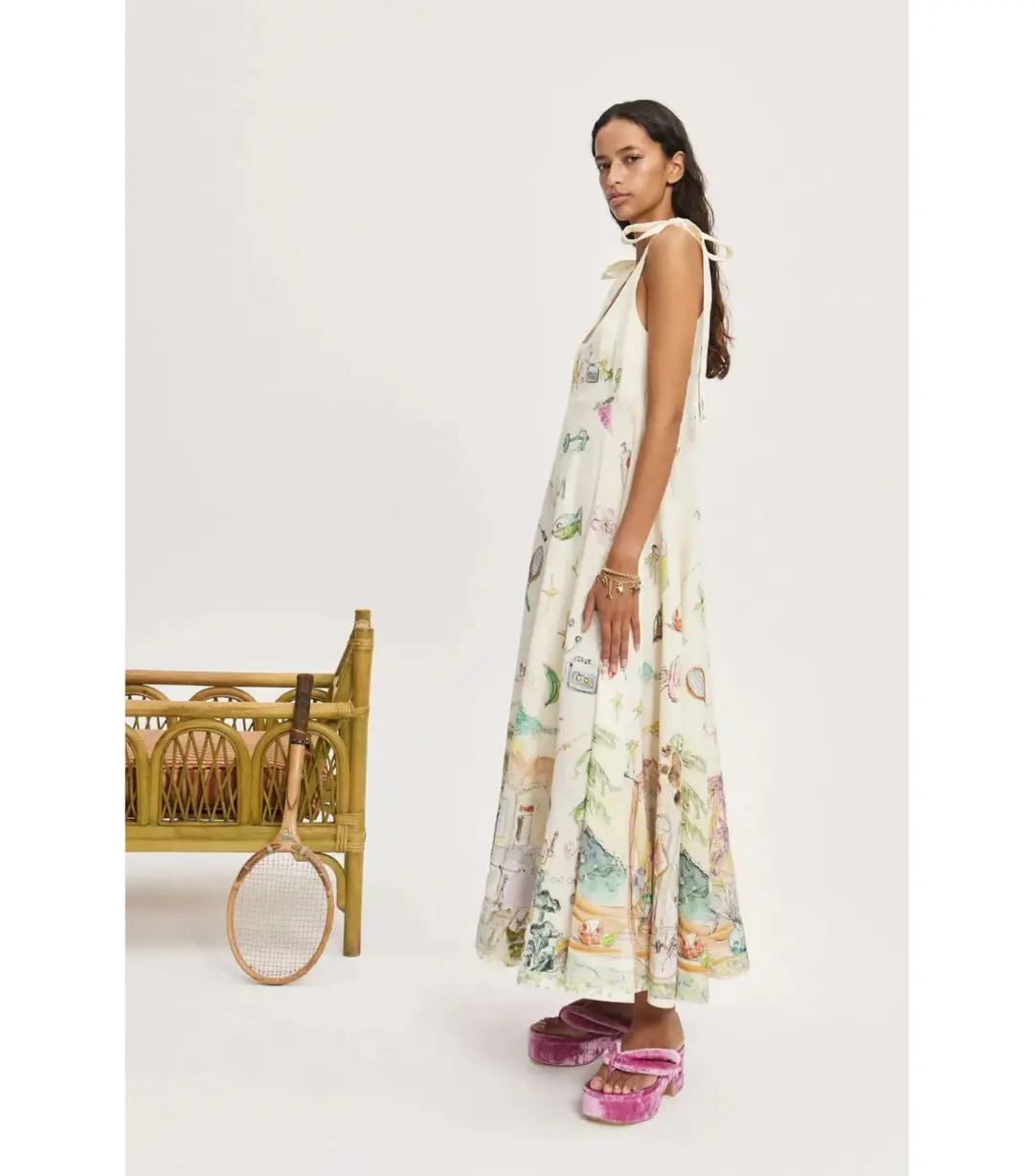 Alémais Anouk Ballet Midi Sundress Print Size AU 4 for rent on The Volte - main image