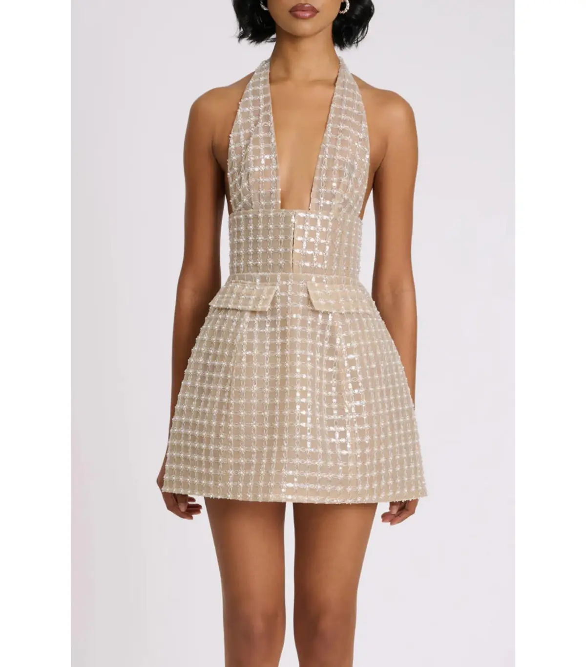Eliya the Label Roberta Mini Dress Silver Size AU 8 - Image 2