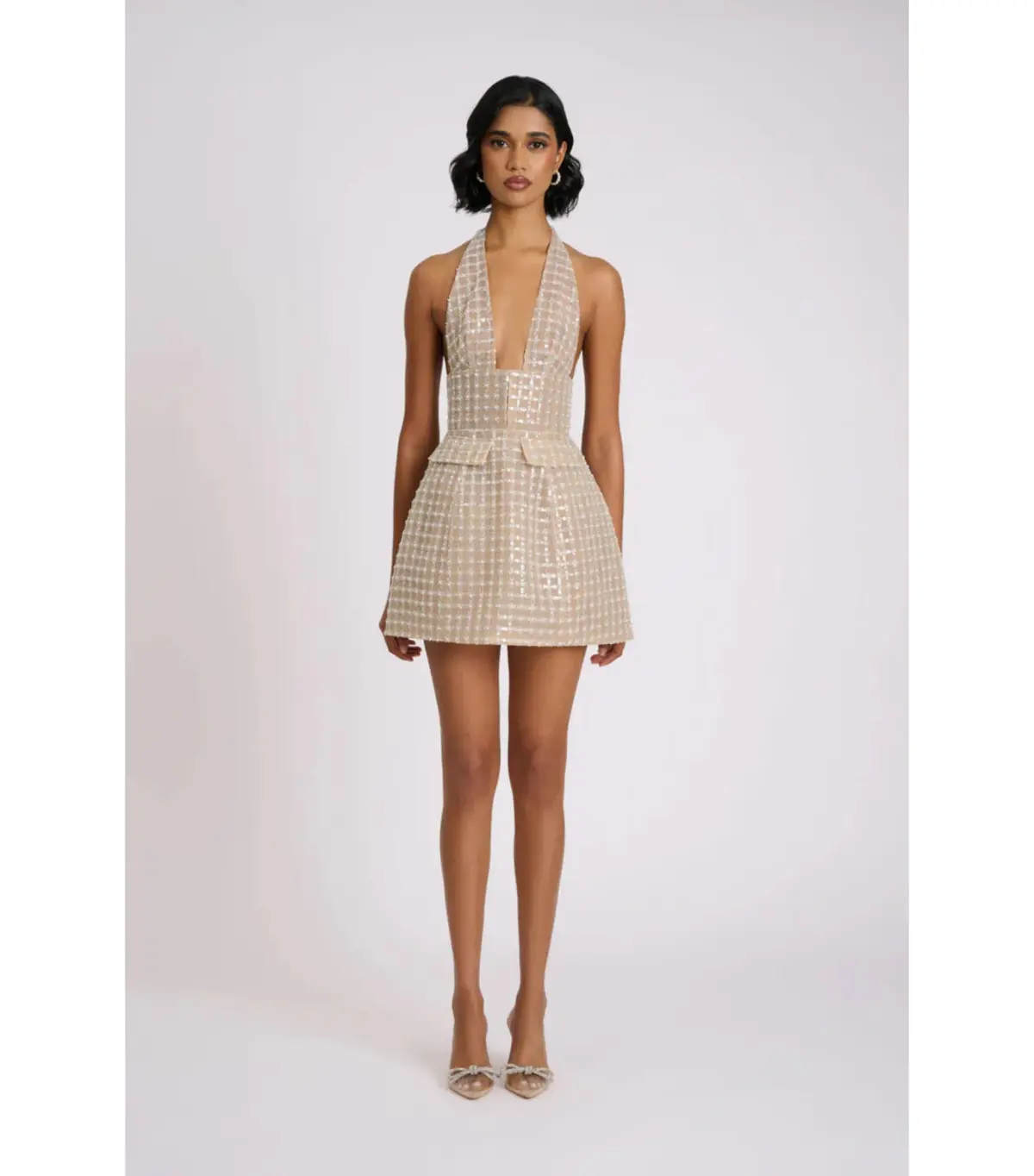 Eliya the Label Roberta Mini Dress Silver Size AU 8 - Image 1