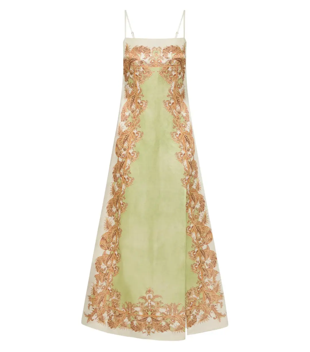 Antipodean Torrent Side Split Midi Dress Green Print Size AU 8 for rent on The Volte - main image