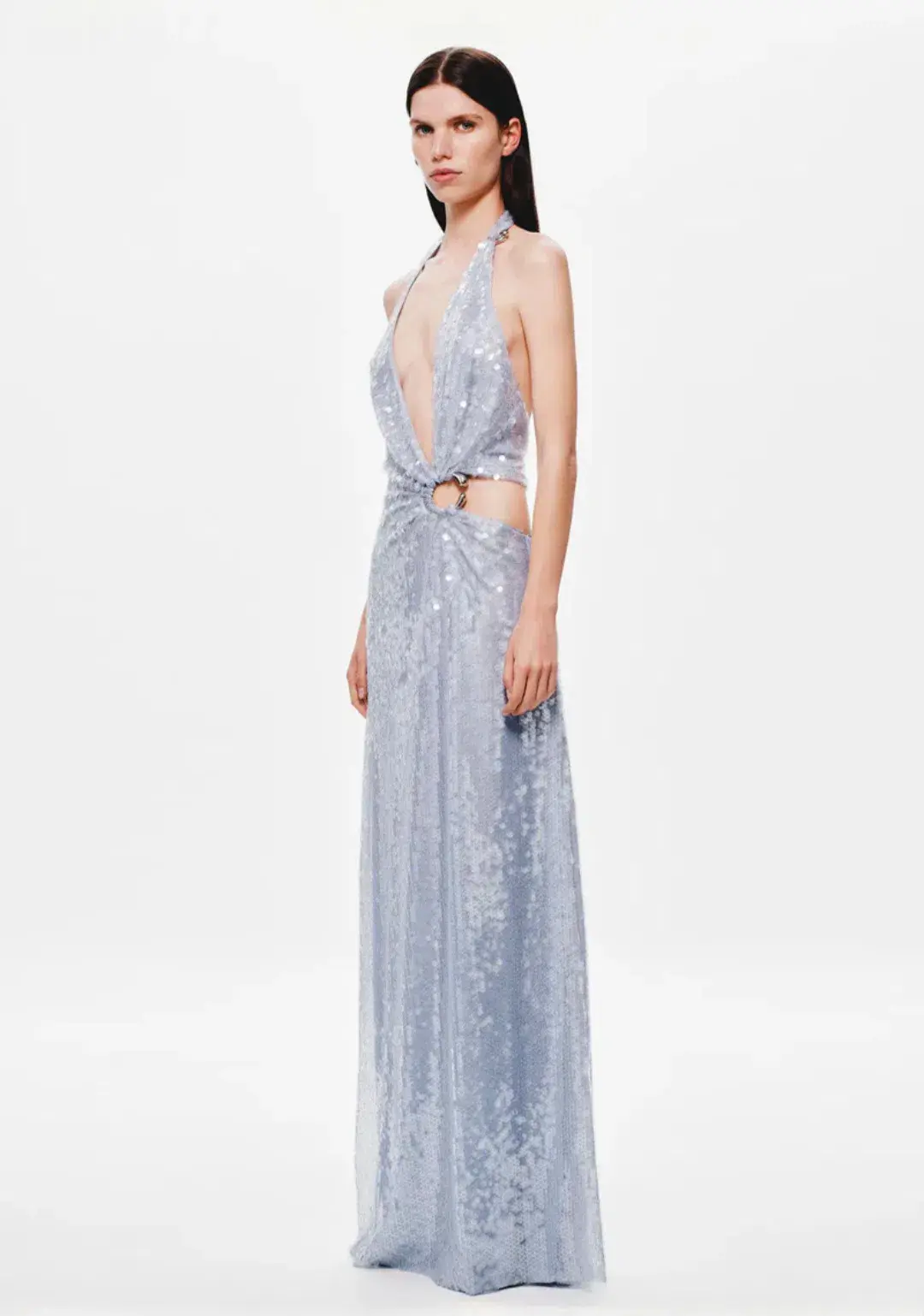 MISHA Devon Sequin Dress Cloud Blue Size S/AU8 - Image 2