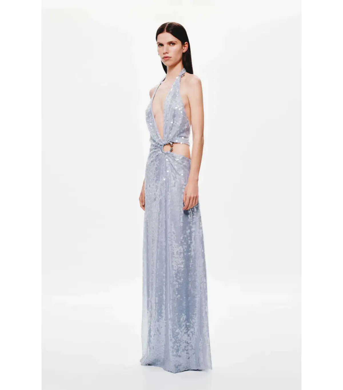 MISHA Devon Sequin Maxi Dress Cloud Blue Size S / AU 8  - Image 2