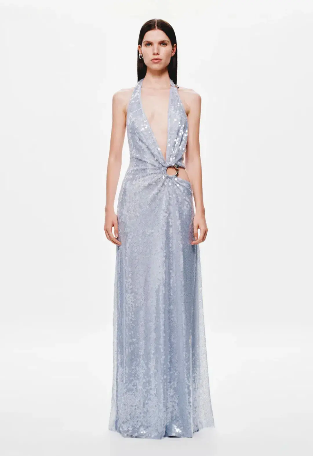 MISHA Devon Sequin Dress Cloud Blue Size S/AU8 - Image 1