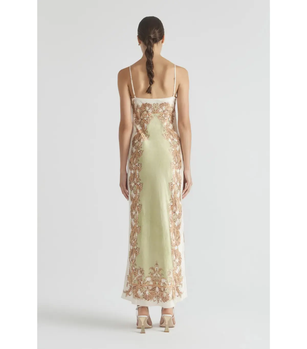 Antipodean Torrent Side Split Dress Green Print Size AU 10 - Image 3