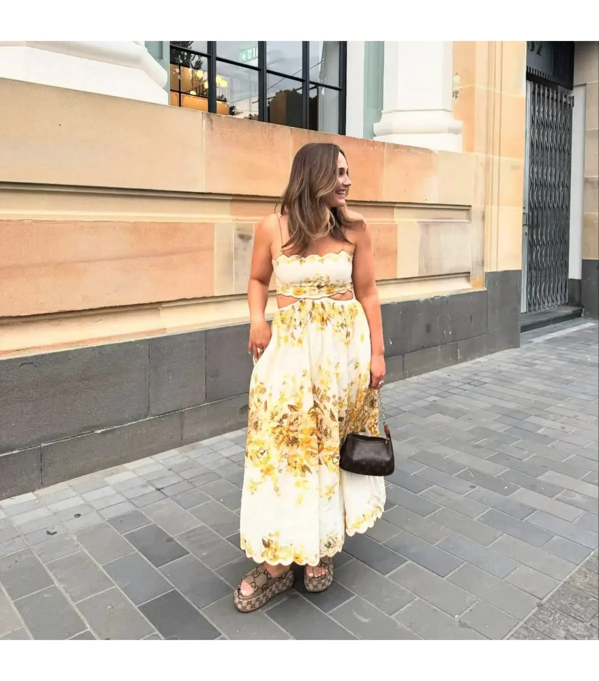 Zimmermann Aliane Scallop Midi Dress in Amber Floral Size 2 / AU 12 - Image 1