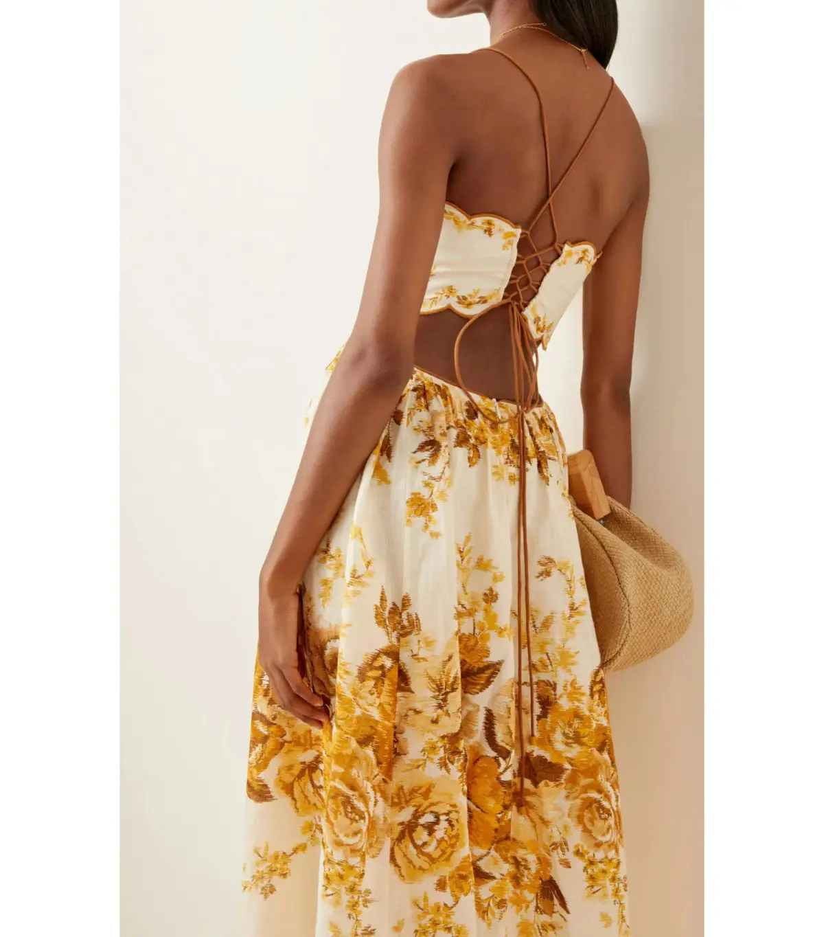 Zimmermann Aliane Scallop Midi Dress in Amber Floral Size 2 / AU 12 - Image 4