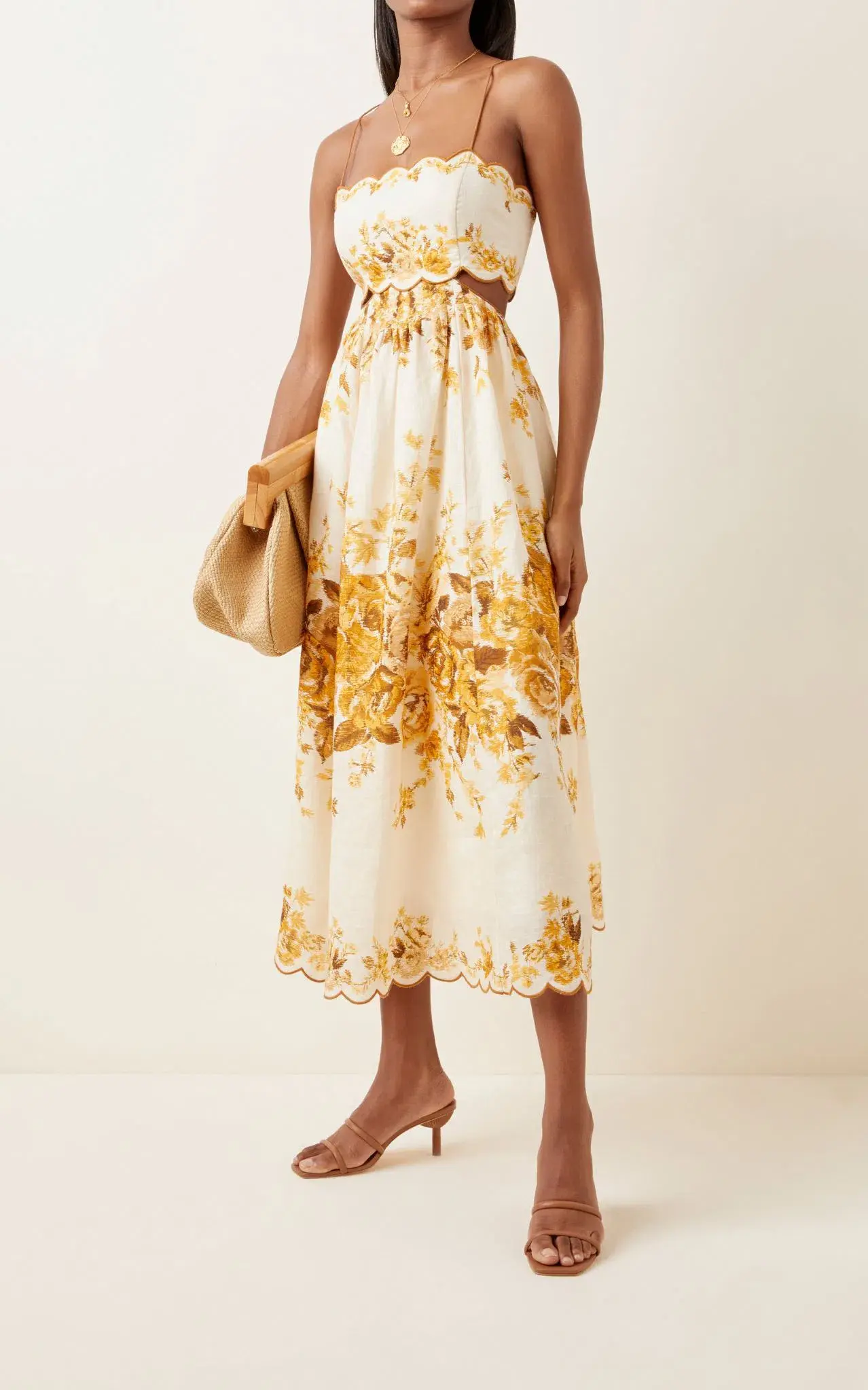 Zimmermann Aliane Scallop Midi Dress Size 2 / AU 12 - Image 1