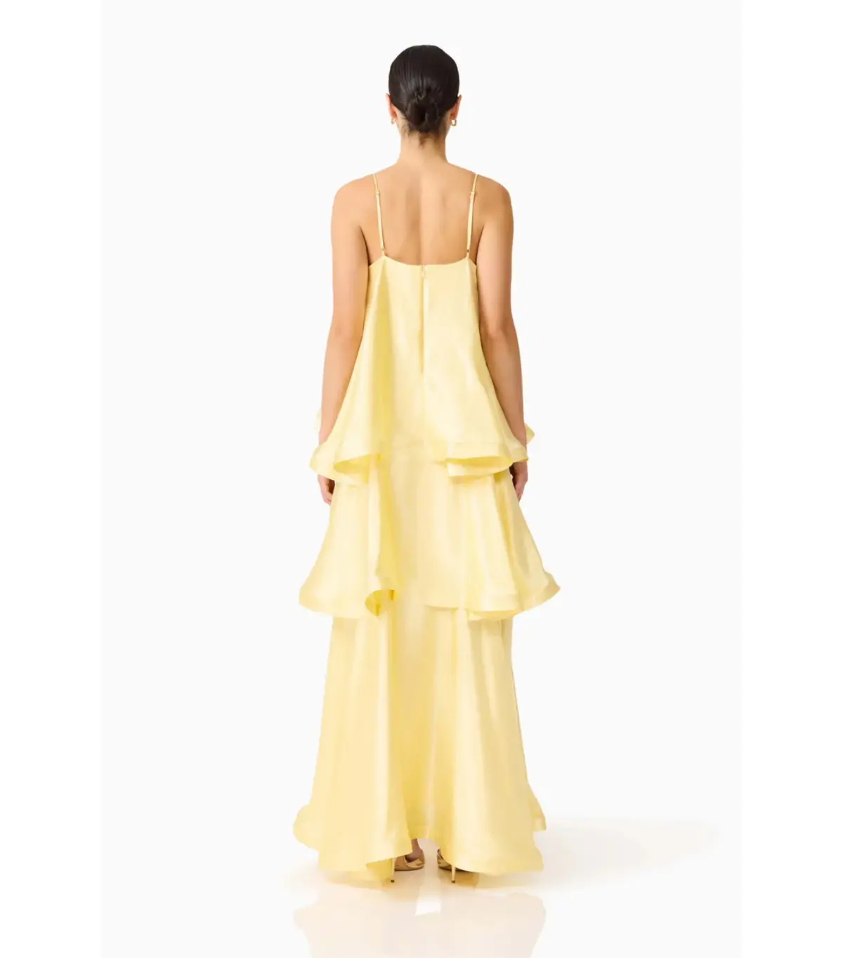 Elliatt Tilly Tiered Maxi Dress Butter Yellow Size AU 14   - Image 4