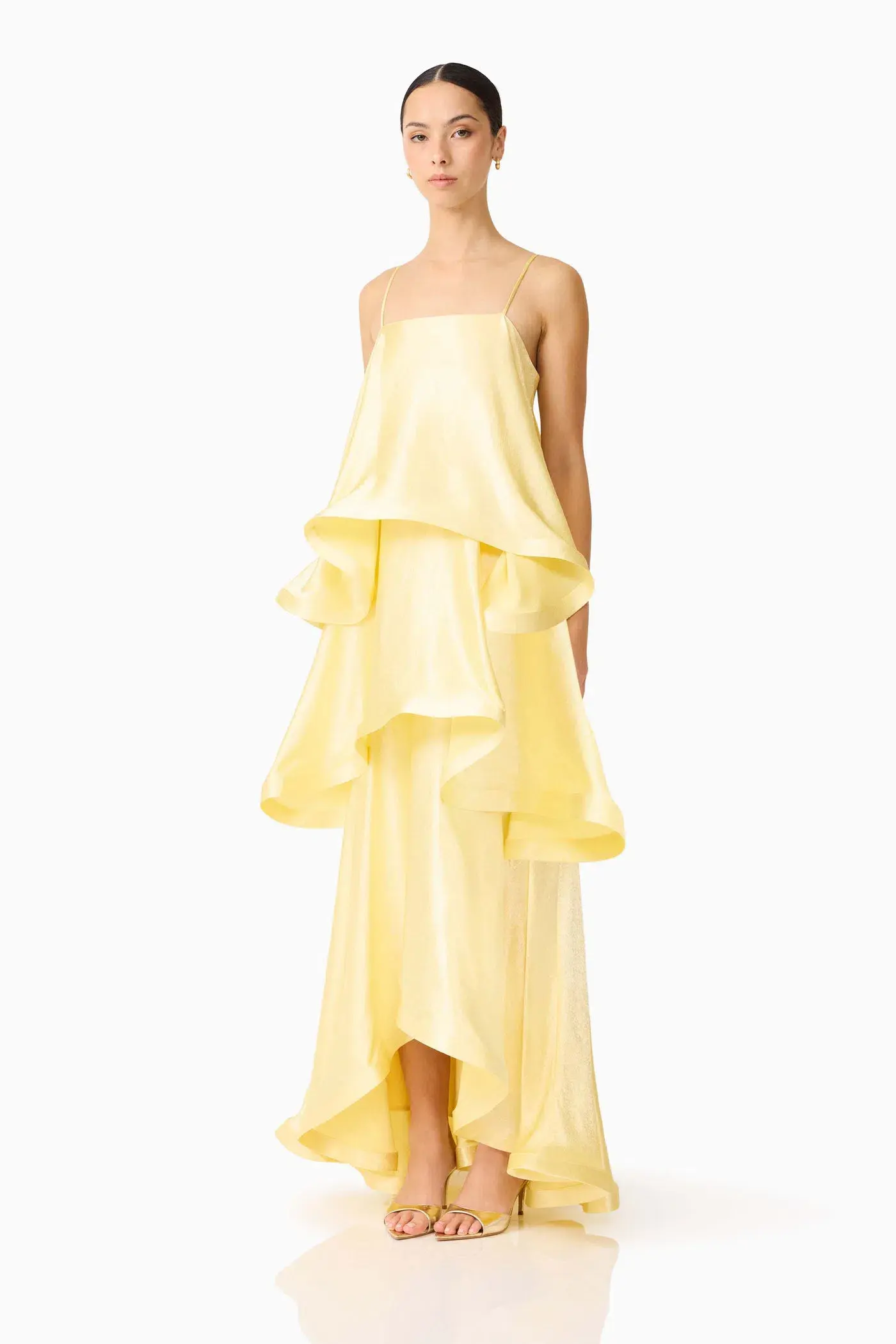 Elliatt Tilly Tiered Maxi Dress size 14 Butter Yellow - Image 3