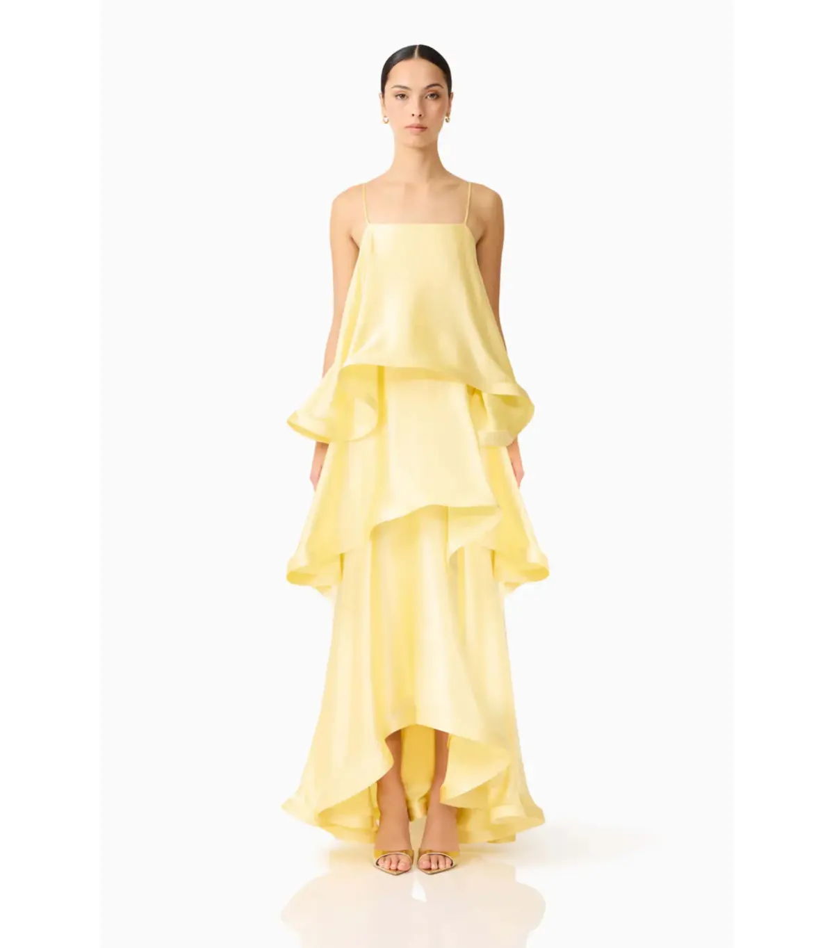 Elliatt Tilly Tiered Maxi Dress Butter Yellow Size AU 14   - Image 2