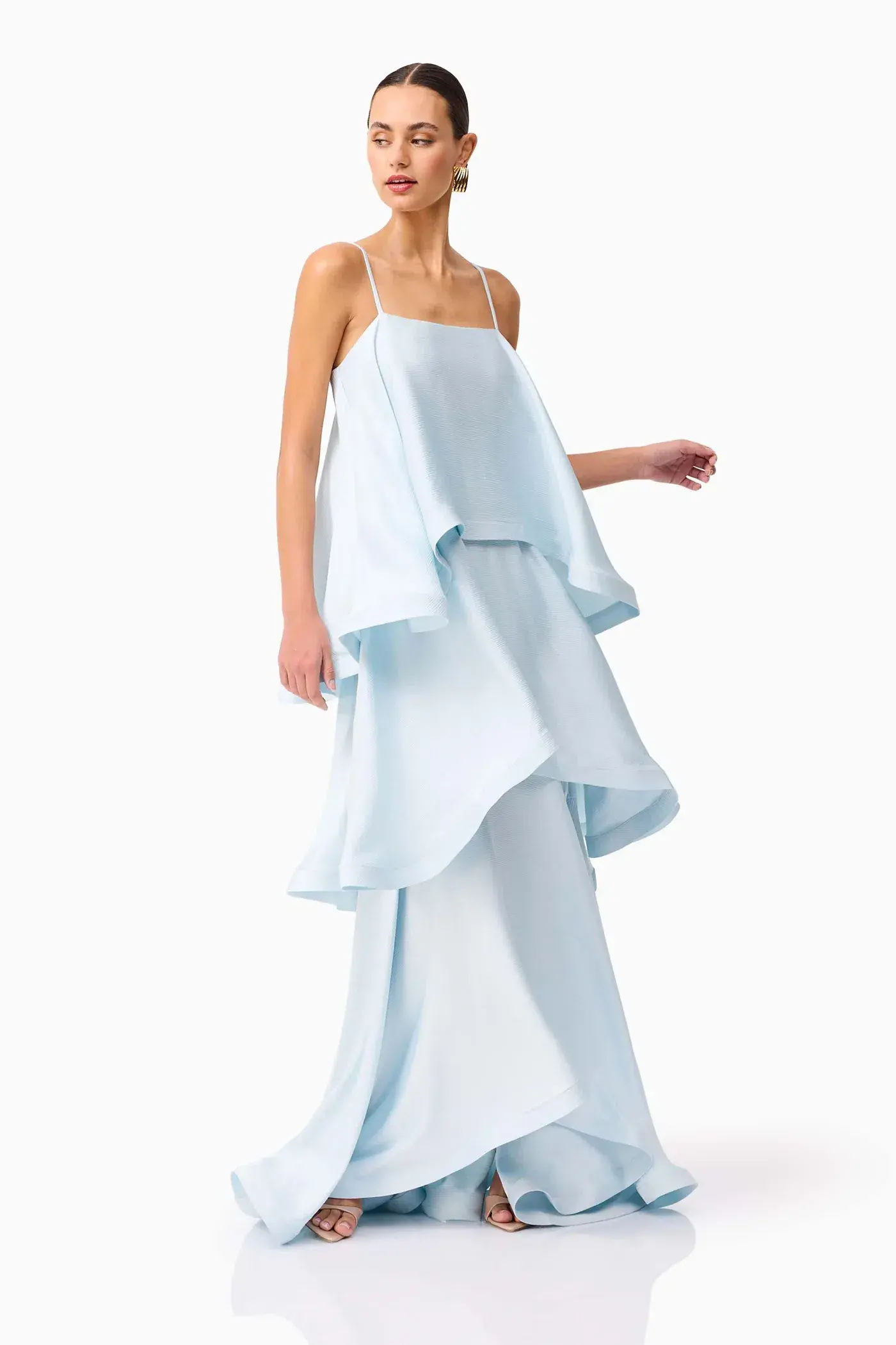 Elliatt Tilly Tiered Maci Dress size 6 Blue - Image 4