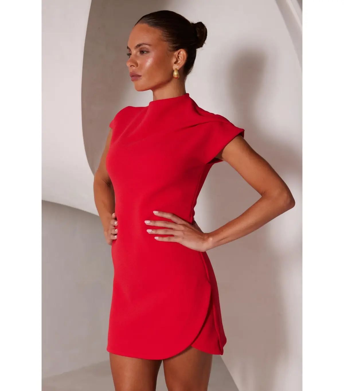 Elle Zeitoune Imani Mini Dress Red Size AU 6 - Image 3