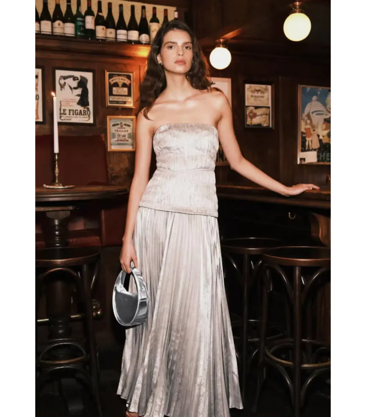 Acler Rockland Midi Dress in Dove Metallic Size AU 6 - Image 5