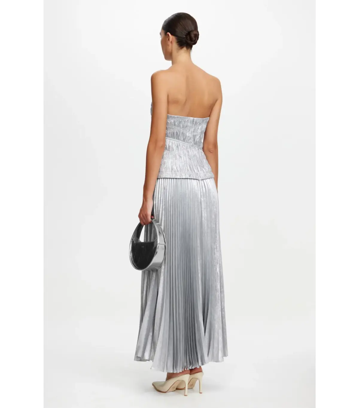 Acler Rockland Midi Dress in Dove Metallic Size AU 10 - Image 3