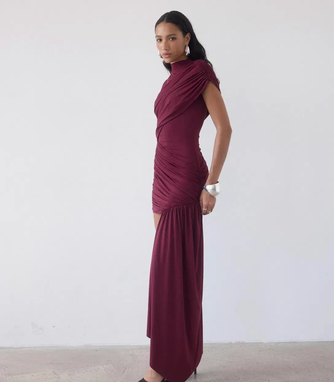 De La Vali RAVENNA MINI DRESS IN EARTH SPANDEX JERSEY - RASPBERRY RED AU 10 - Image 2