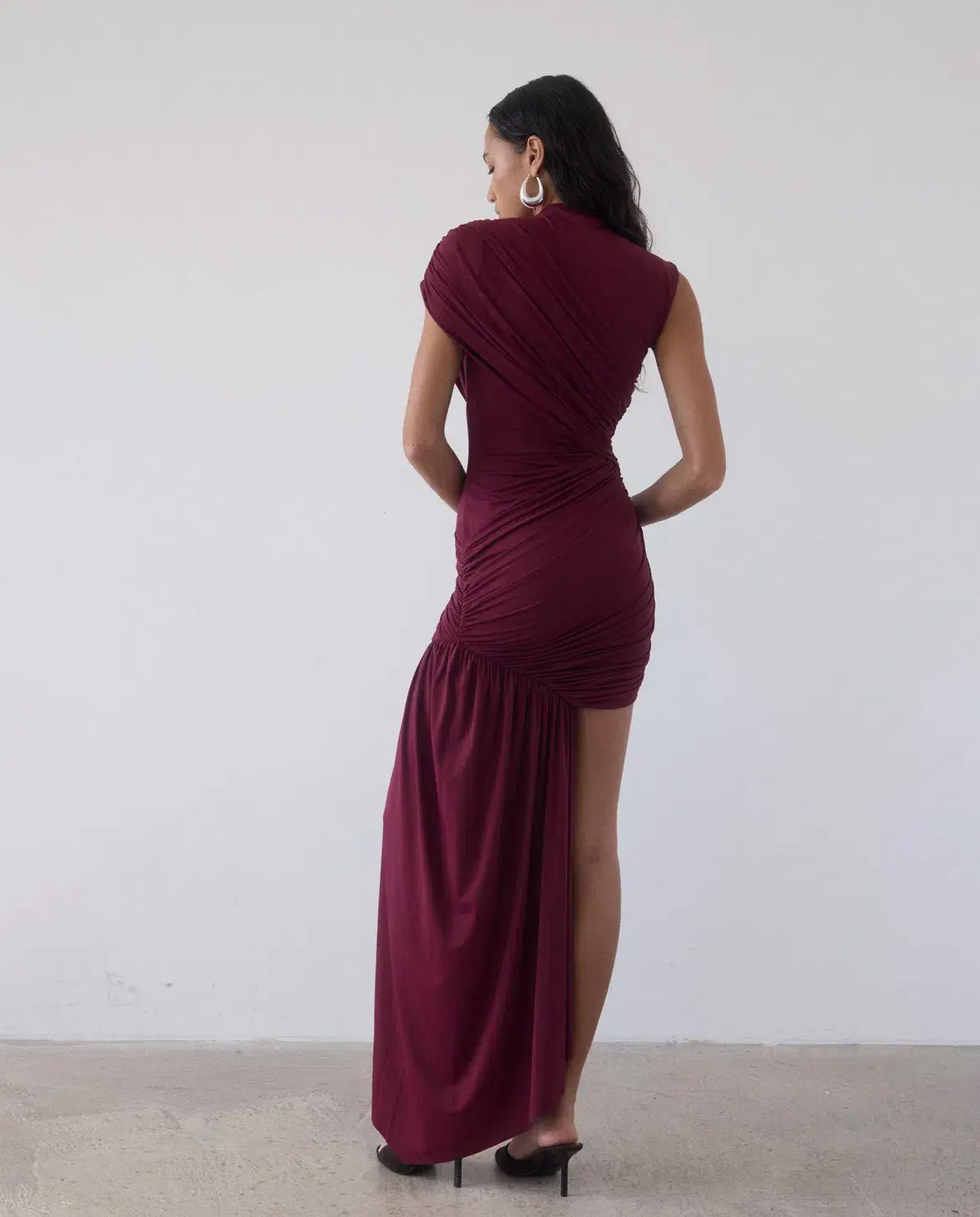 De La Vali RAVENNA MINI DRESS IN EARTH SPANDEX JERSEY - RASPBERRY RED AU 10 - Image 4
