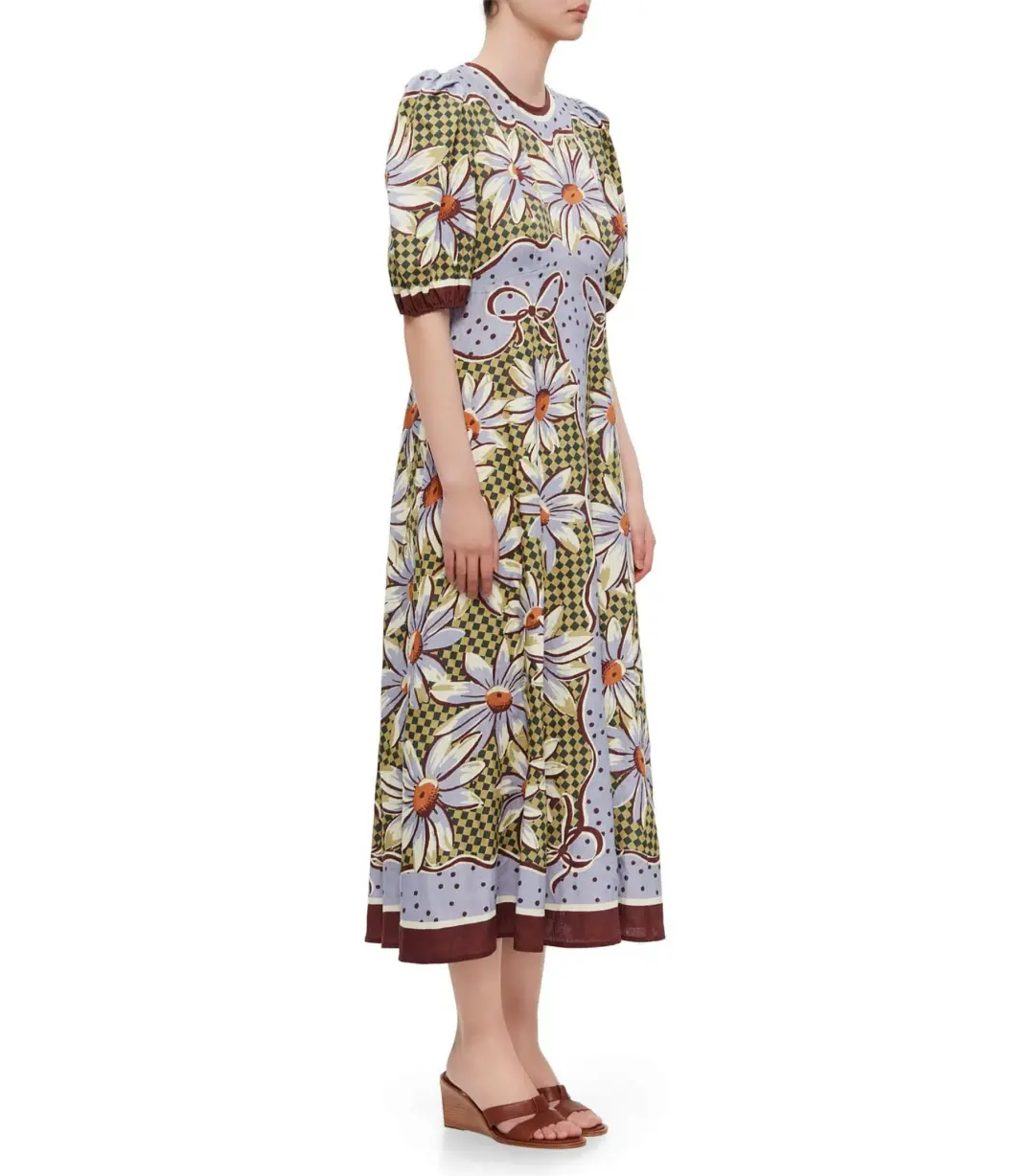 Alemais Daisy Linen Midi Dress Multi Size AU 12 for rent on The Volte - main image