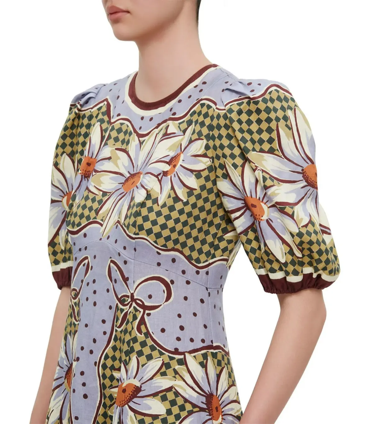 Alemais Daisy Linen Midi Dress Multi Size AU 12 - Image 4