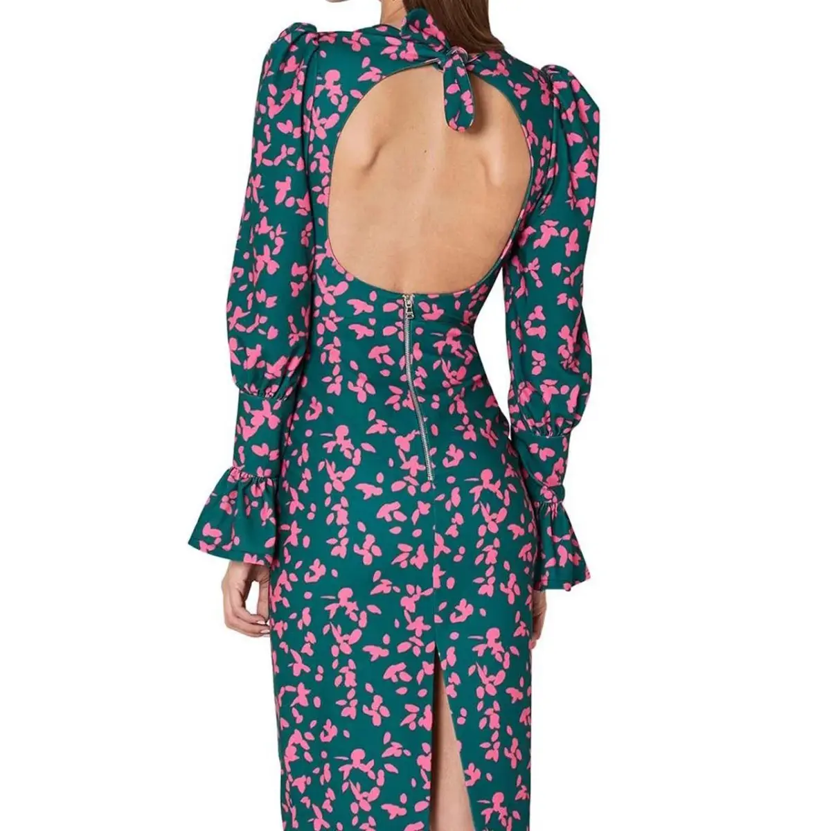 By Johnny Petal Punch Dress Green Print Size AU 8 - Image 2