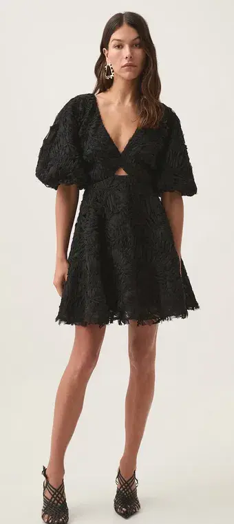 Aje Florential Mini Swing Dress black size 14 - Image 1