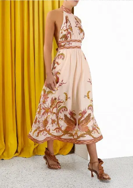 Zimmermann Cassia Halter Bow Midi Dress size 3 / AU10-12 - Image 1