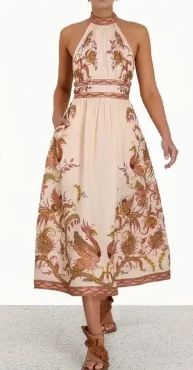 Zimmermann Cassia Halter Bow Midi Dress size 3 / AU10-12 - Image 2