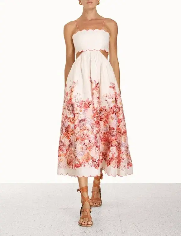Zimmermann Devi Scallop Midi Dress in Size 4 / AU 14-16 - Image 2