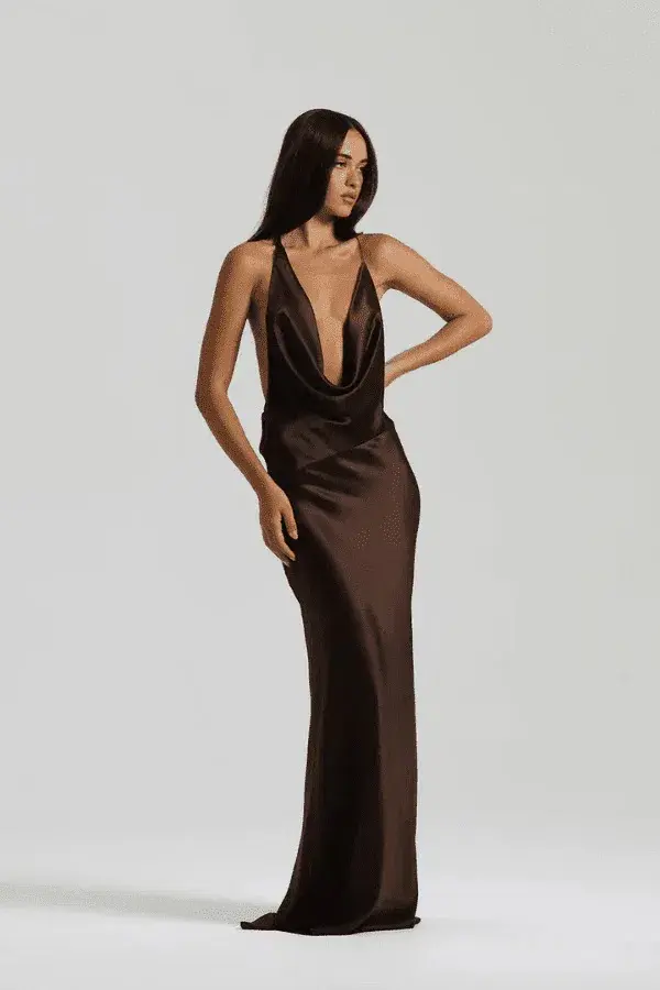  Natalie Rolt Gabi Gown in Espresso Size 0 (Size 6) - Image 2