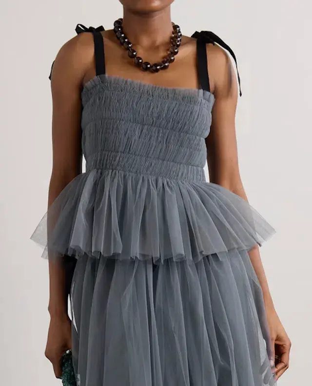 Molly Goddard Lydia Shirred Tulle Top Size 8 - Image 1