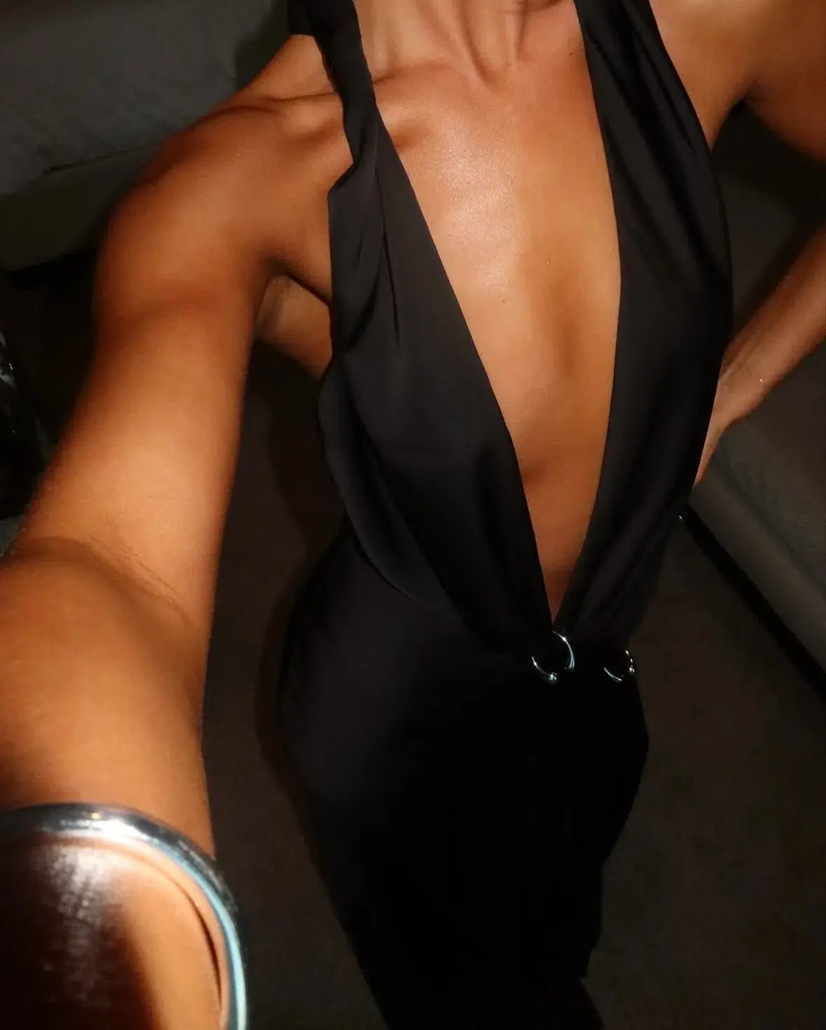 THE 'HARLOW' SATIN DRESS BLACK S - Image 2