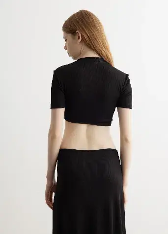 Christopher Esber | Moodstone Ruched Crop T-Shirt and Skirt - Image 2