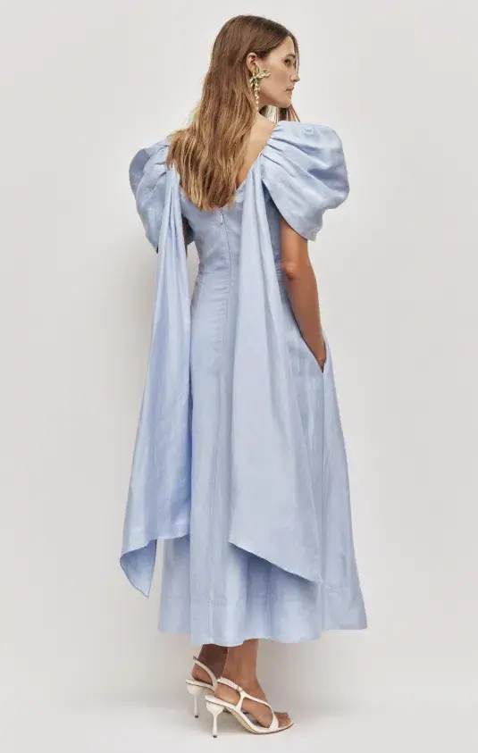 AJE Bisou Midi Dress Pale Blue Size 8 for rent on The Volte - main image