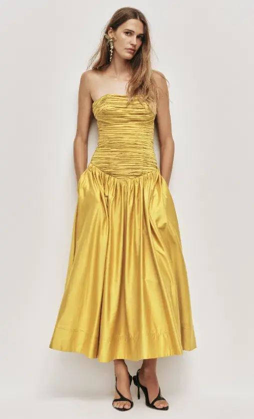 AJE Marigold Midi Dress Chartreuse Size 12 - Image 1