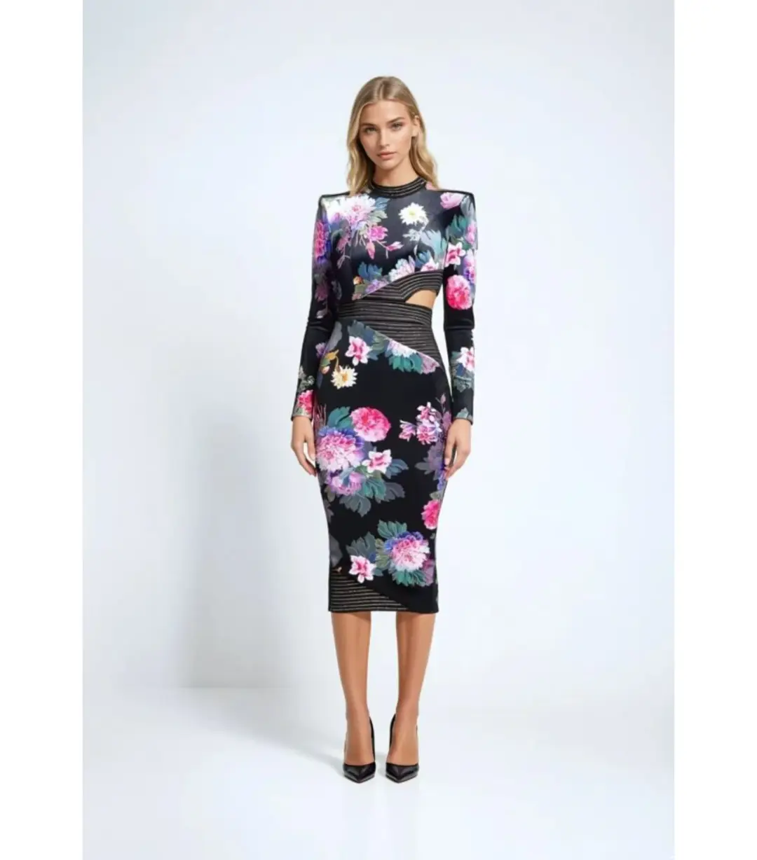 Zhivago Message To Love Floral Dress Black Size AU 12 for rent on The Volte - main image