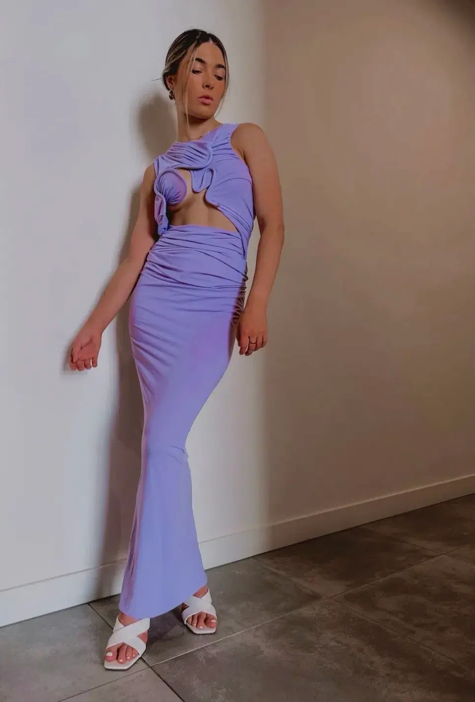 Christopher Esber Venus Tank Dress Lilac Size 10  for rent on The Volte - main image