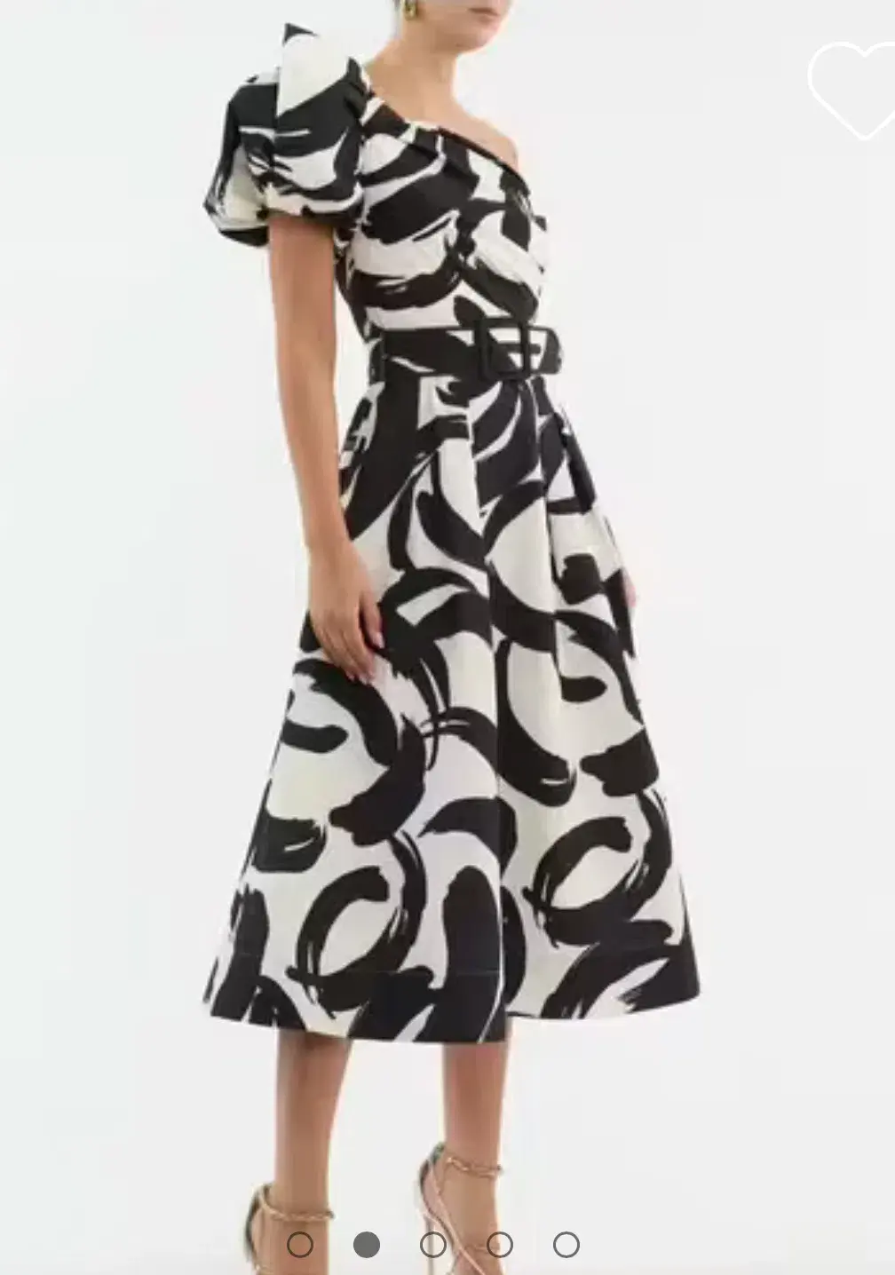 Rebecca Vallance Pompidou One Shoulder Midi Dress Print Size 12 - Image 4