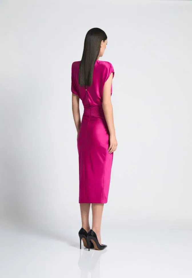 Zhivago Bondi Midi Dress Fuschia Size 12 for rent on The Volte - main image