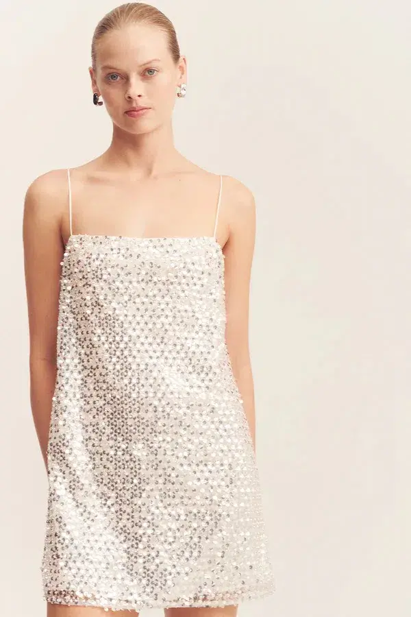 SHONA JOY ASTERI MINI / SILVER SEQUIN / SIZE 12 - Image 2