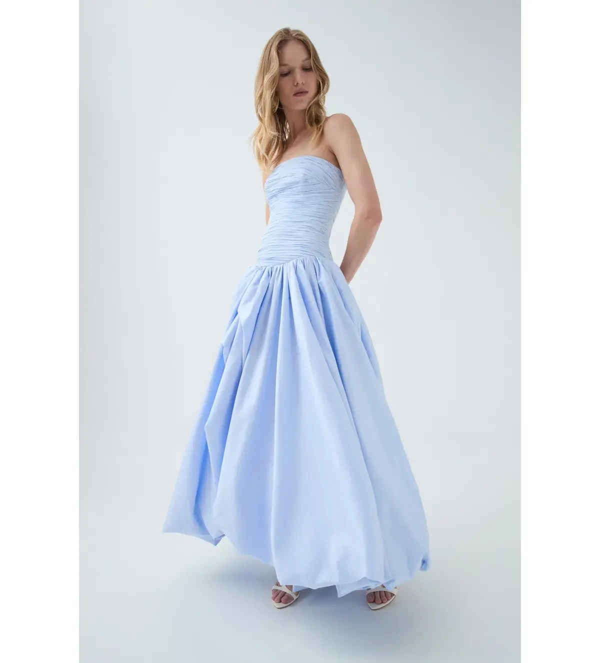 Aje Violette Bubble Hem Maxi Dress Pearl Blue Size 8 - Image 1
